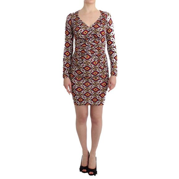 GF Ferre Multicolor Longsleeved Viscose Shift Women's Dress